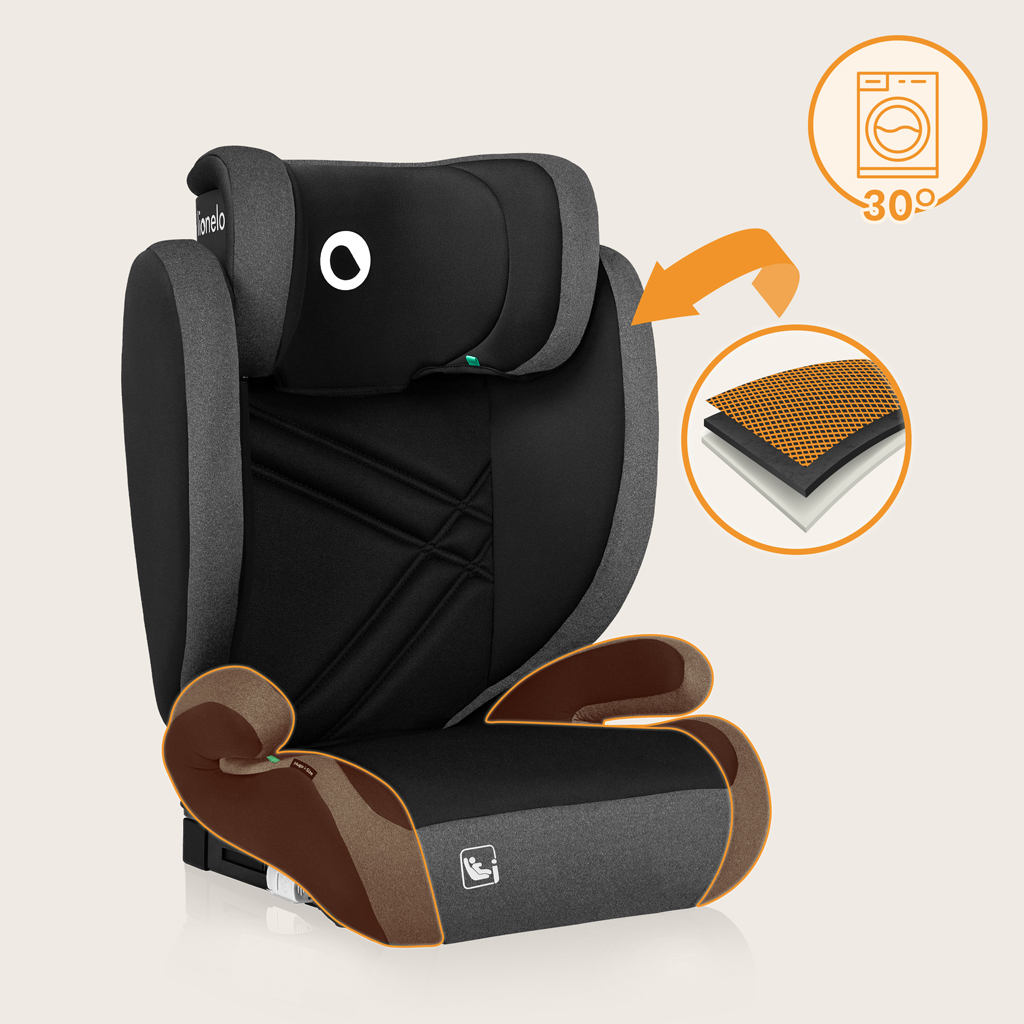 LIONELO Autosedačka Hugo i-Size (100-150 cm) Black Grey