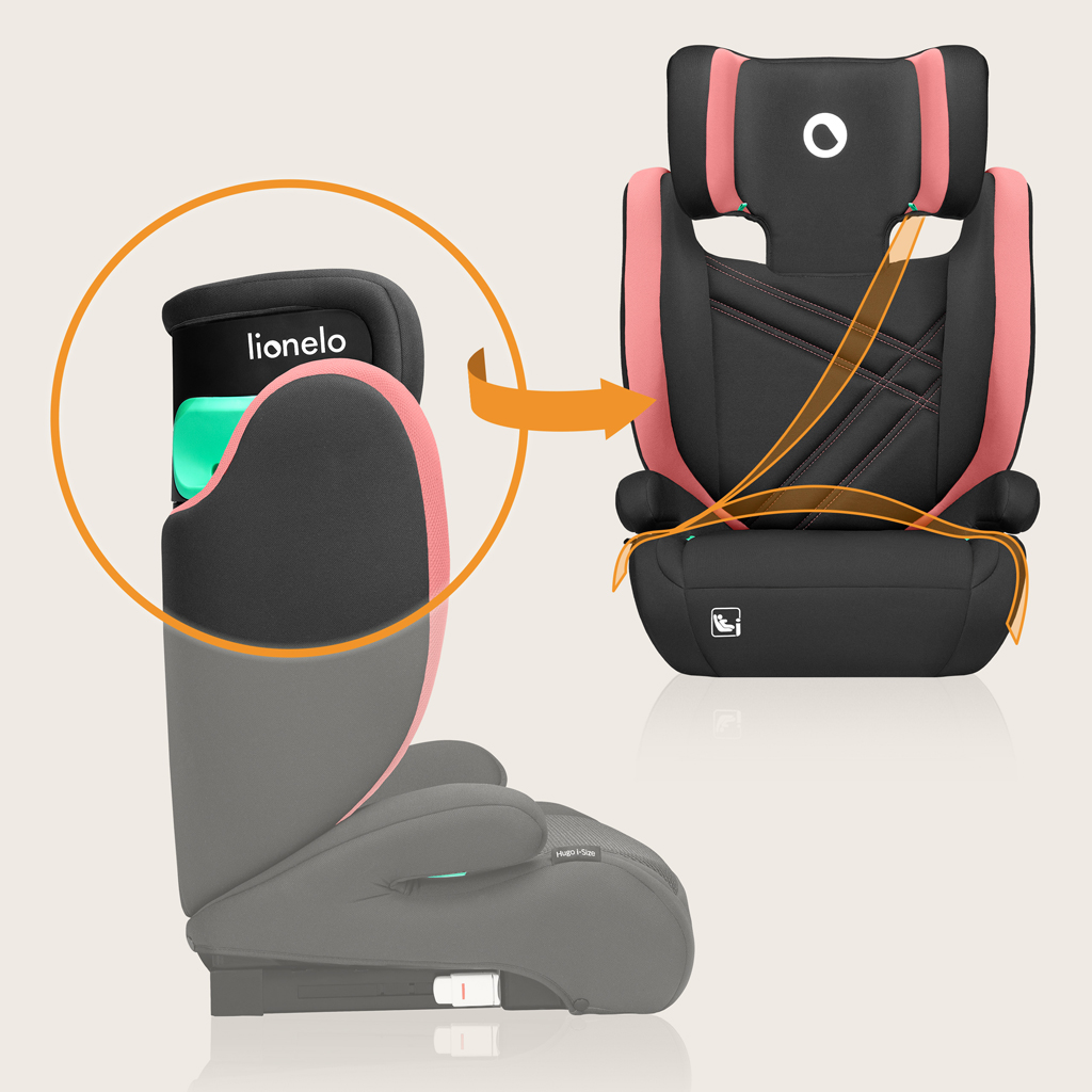 LIONELO Autosedačka Hugo i-Size (100-150 cm) Pink Baby