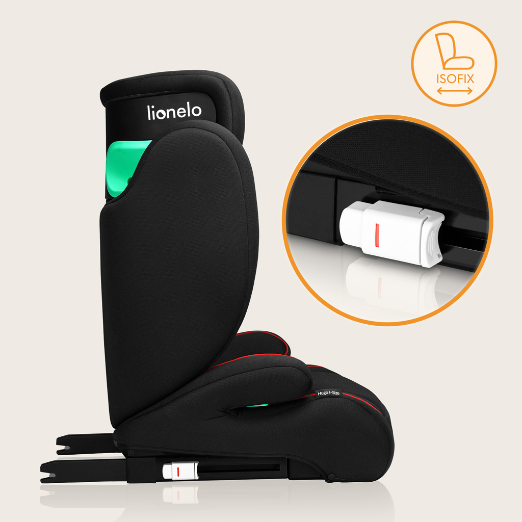 LIONELO Autosedačka Hugo i-Size (100-150 cm) Sporty Black Red