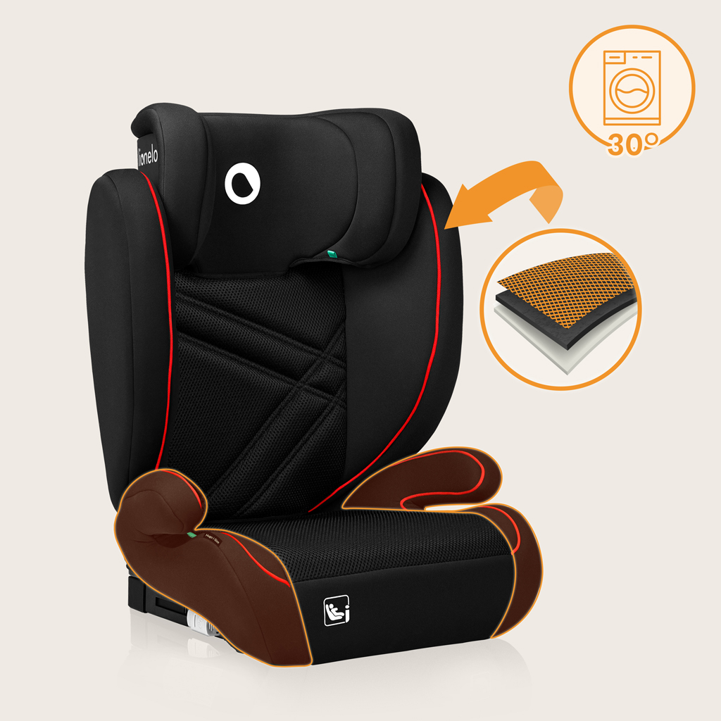 LIONELO Autosedačka Hugo i-Size (100-150 cm) Sporty Black Red