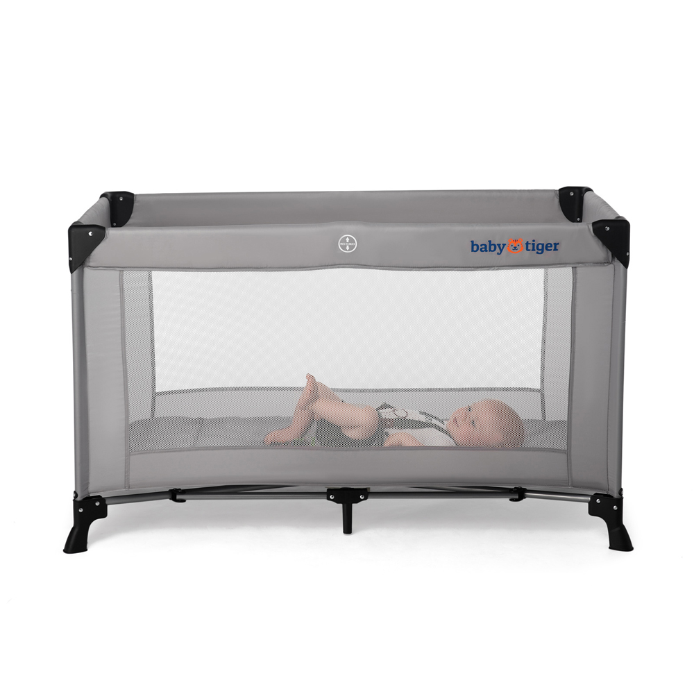 KINDERKRAFT Postieľka cestovná Baby Tiger VIKI Grey