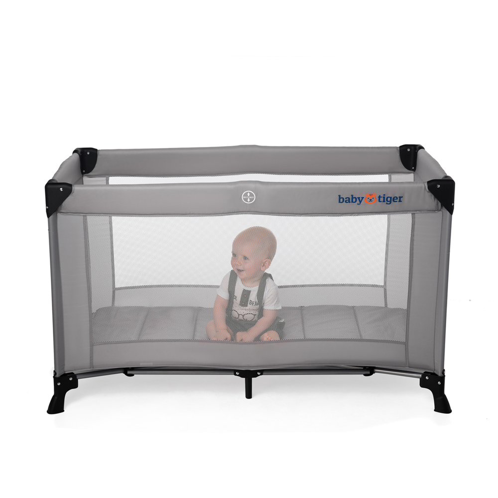 KINDERKRAFT Postieľka cestovná Baby Tiger VIKI Grey