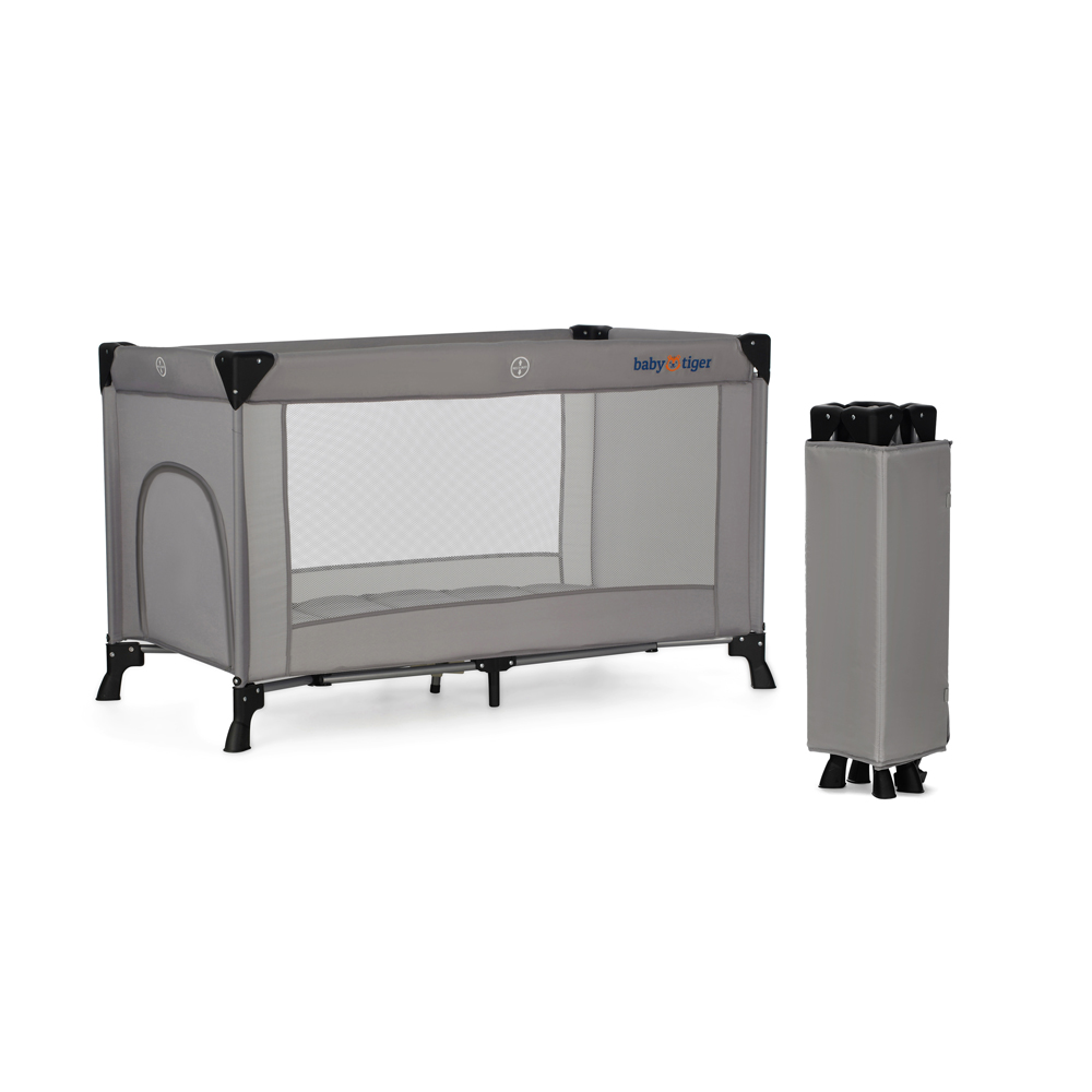 KINDERKRAFT Postieľka cestovná Baby Tiger VIKI Grey
