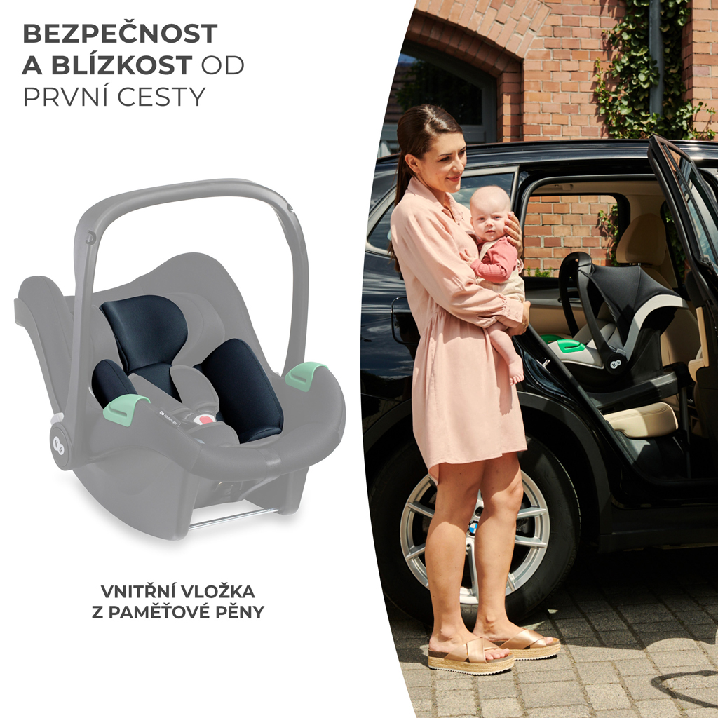 KINDERKRAFT Autosedačka Mink PRO i-Size 40-75 cm + základňa Black