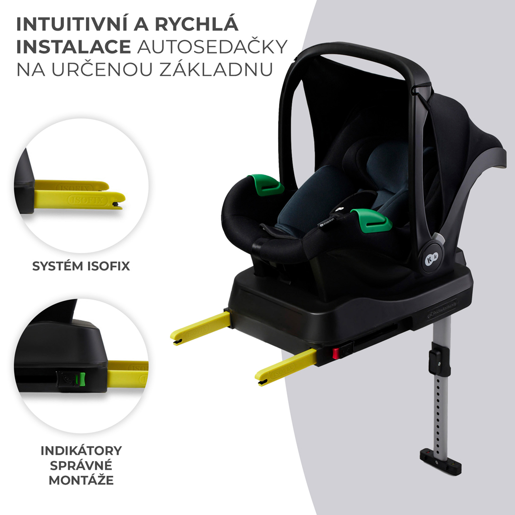 KINDERKRAFT Autosedačka Mink PRO i-Size 40-75 cm + základňa Black
