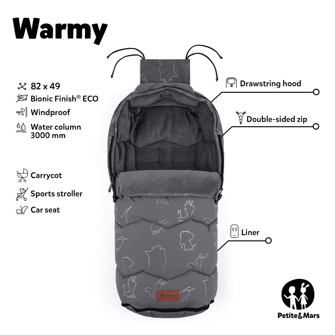 PETITE&amp;MARS Fusak 4v1 Warmy Silvered Grey 