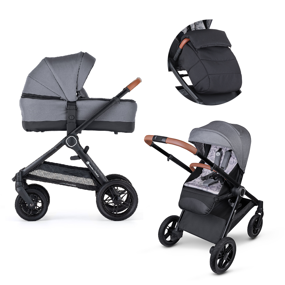 PETITE&amp;MARS Kočárek kombinovaný 2v1 Trails Ultimate Grey