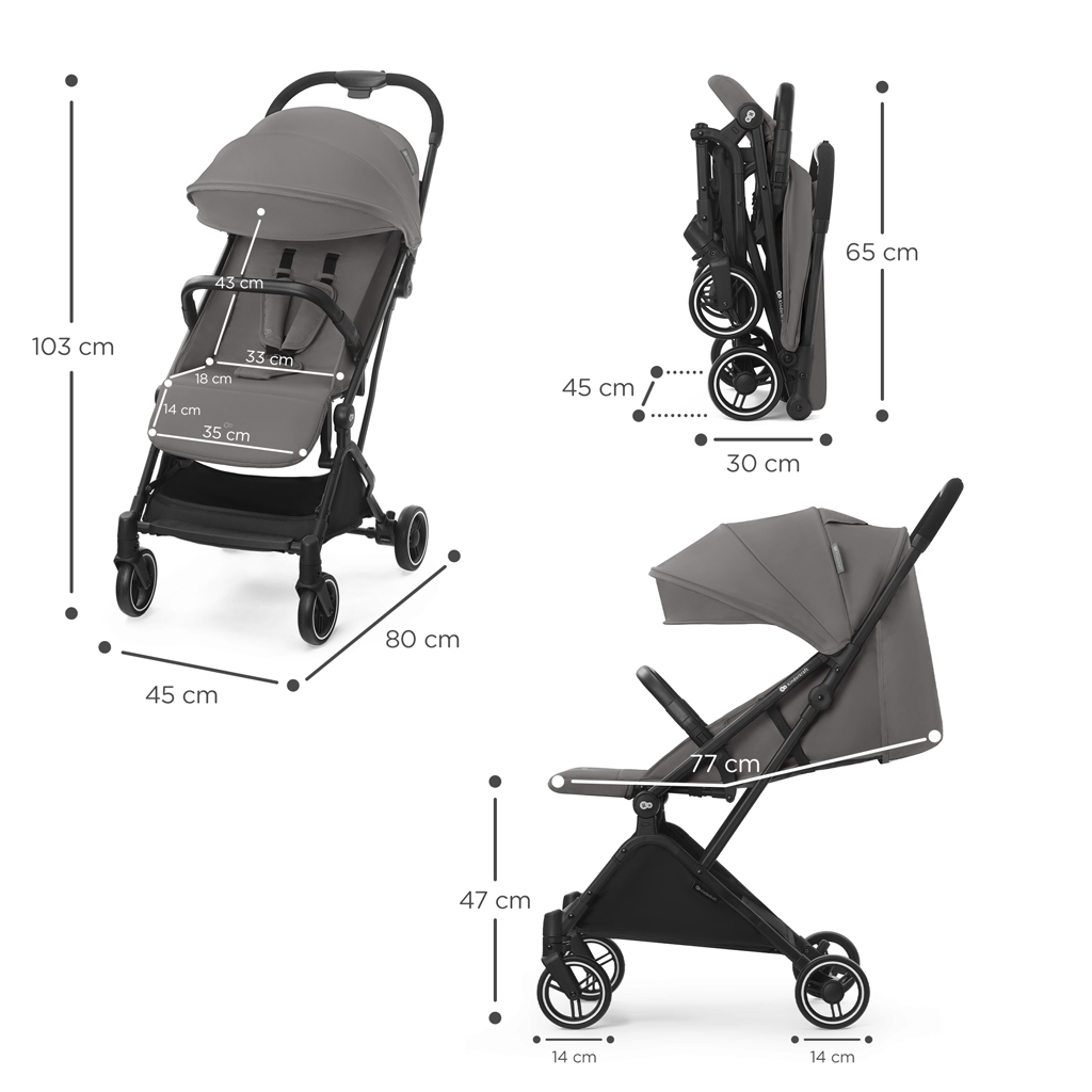 KINDERKRAFT SELECT Kočárek sportovní Indy 2 Cozy Grey, Premium