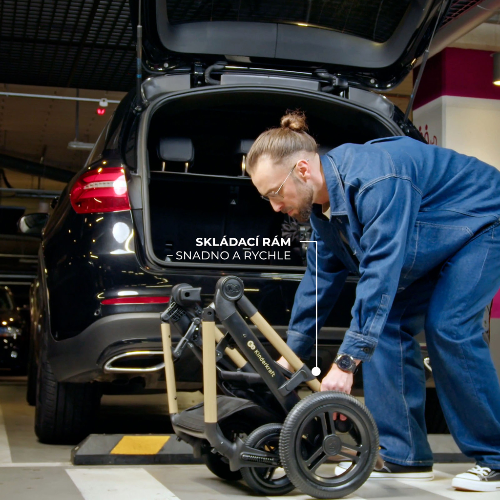 KINDERKRAFT Kočárek kombinovaný 3v1 Moov 2 XL Air Black