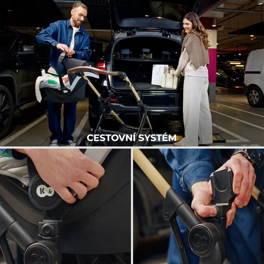 KINDERKRAFT Kočárek kombinovaný 3v1 Moov 2 XL Air Black