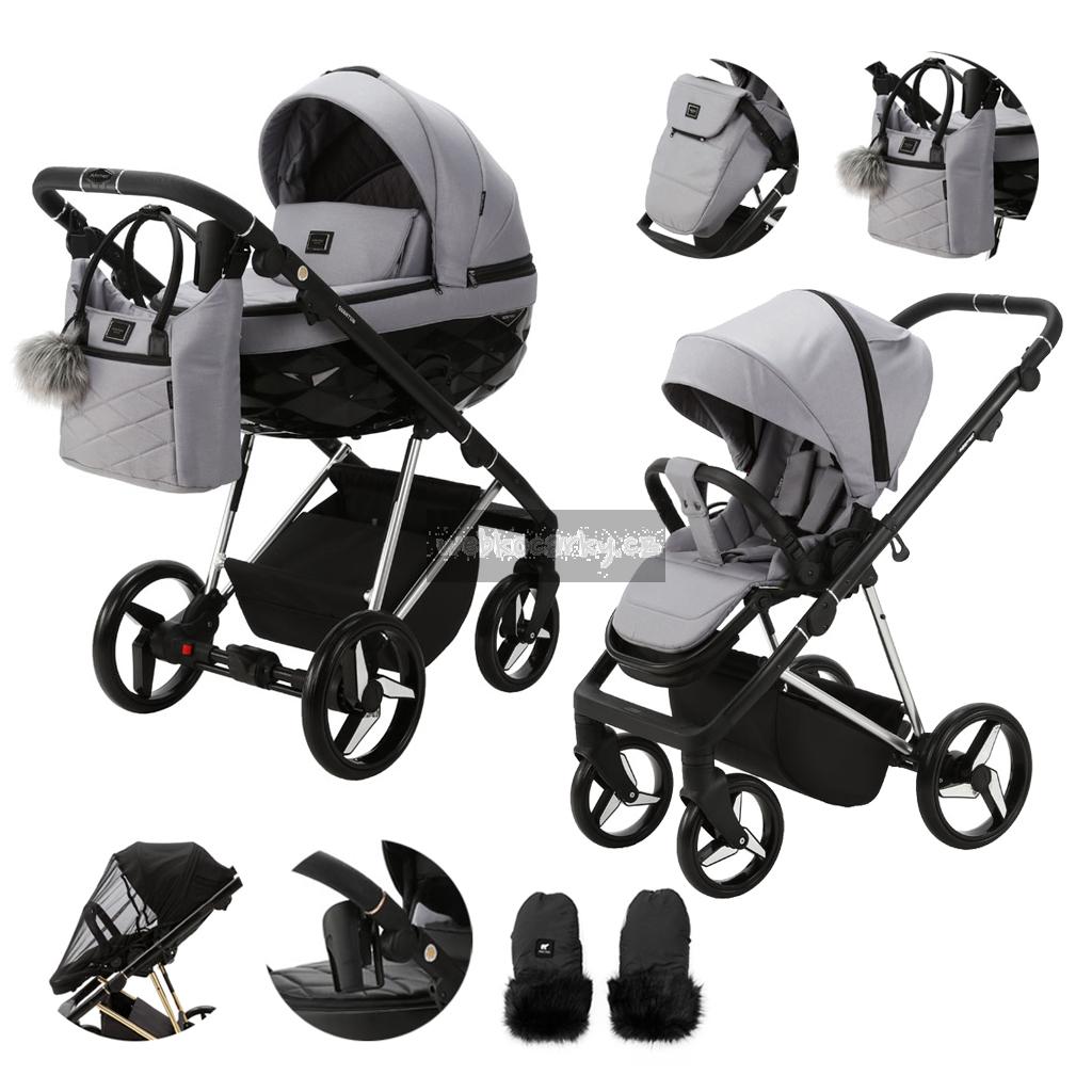 ADAMEX Kočárek kombinovaný Quantum Special Edition Grey/Silver